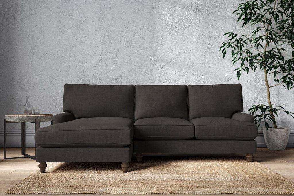 Marri Large Left Hand Chaise Sofa - Brera Linen Espresso