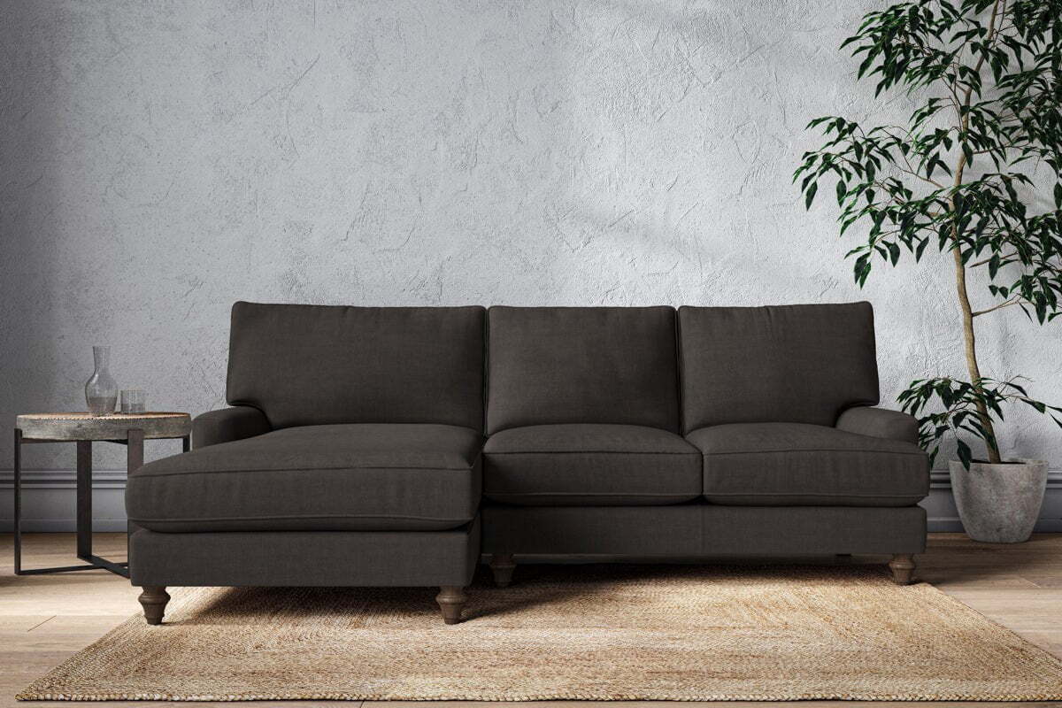 Marri Large Left Hand Chaise Sofa - Brera Linen Espresso