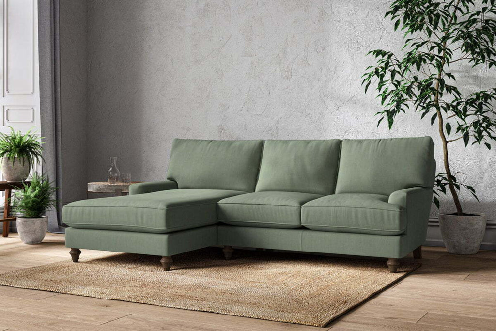 Marri Large Left Hand Chaise Sofa - Brera Linen Jade