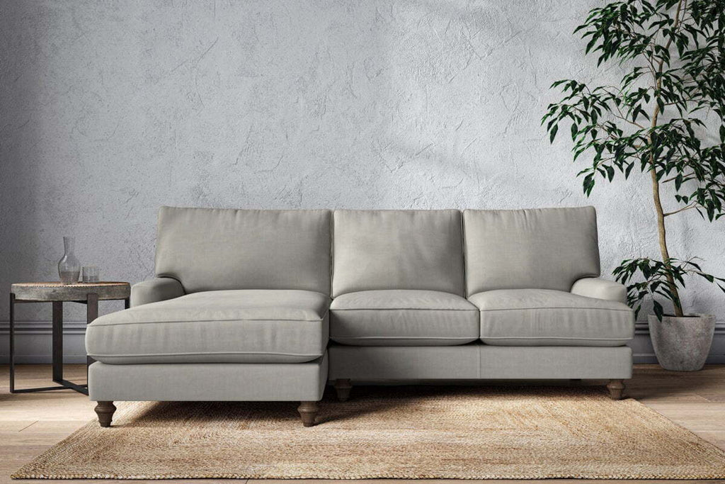 Marri Large Left Hand Chaise Sofa - Brera Linen Smoke