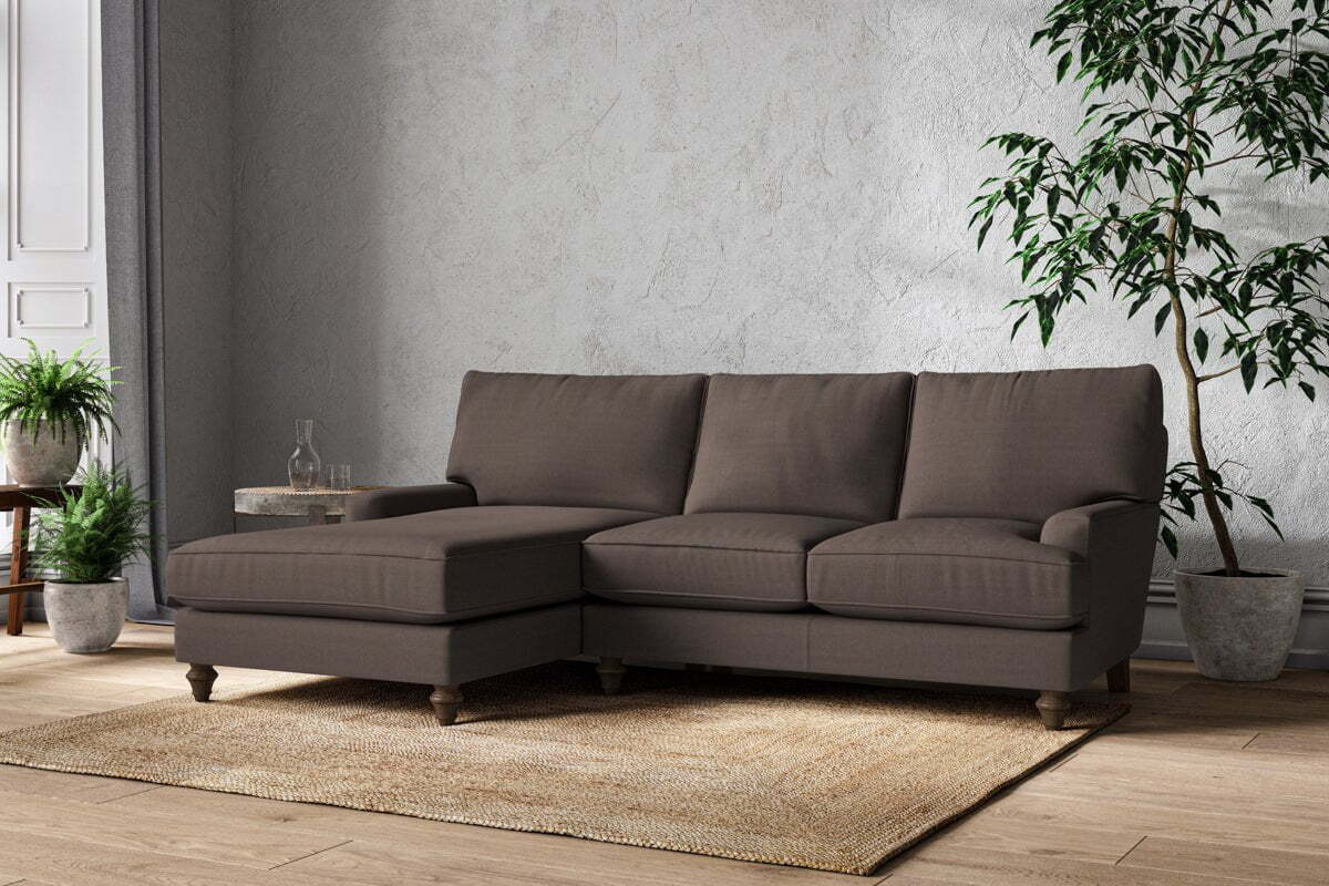 Marri Large Left Hand Chaise Sofa - Recycled Cotton Mocha