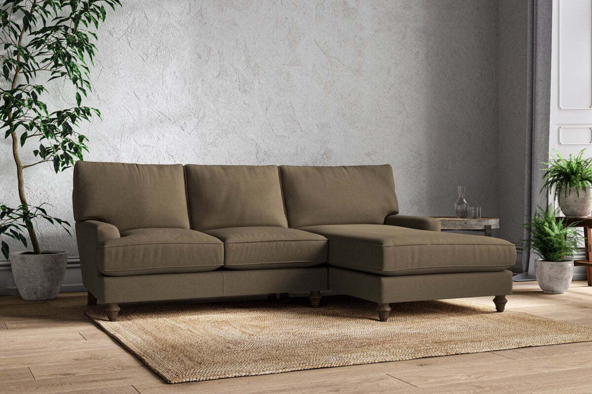 Marri Large Right Hand Chaise Sofa - Brera Linen Chestnut