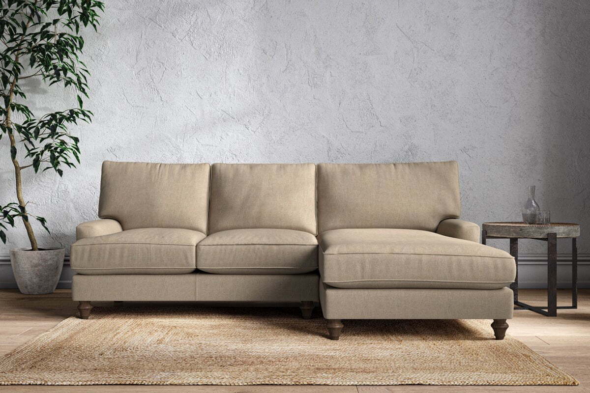 Marri Large Right Hand Chaise Sofa - Brera Linen Pebble