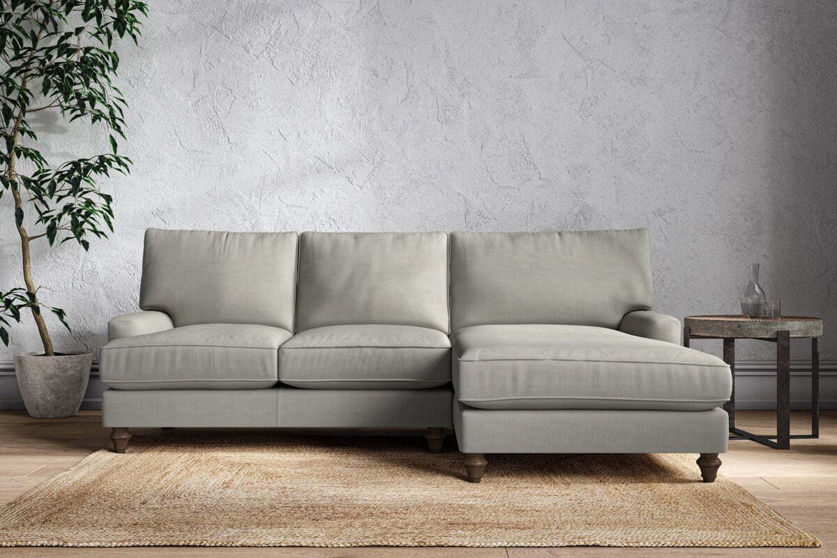 Marri Large Right Hand Chaise Sofa - Brera Linen Smoke