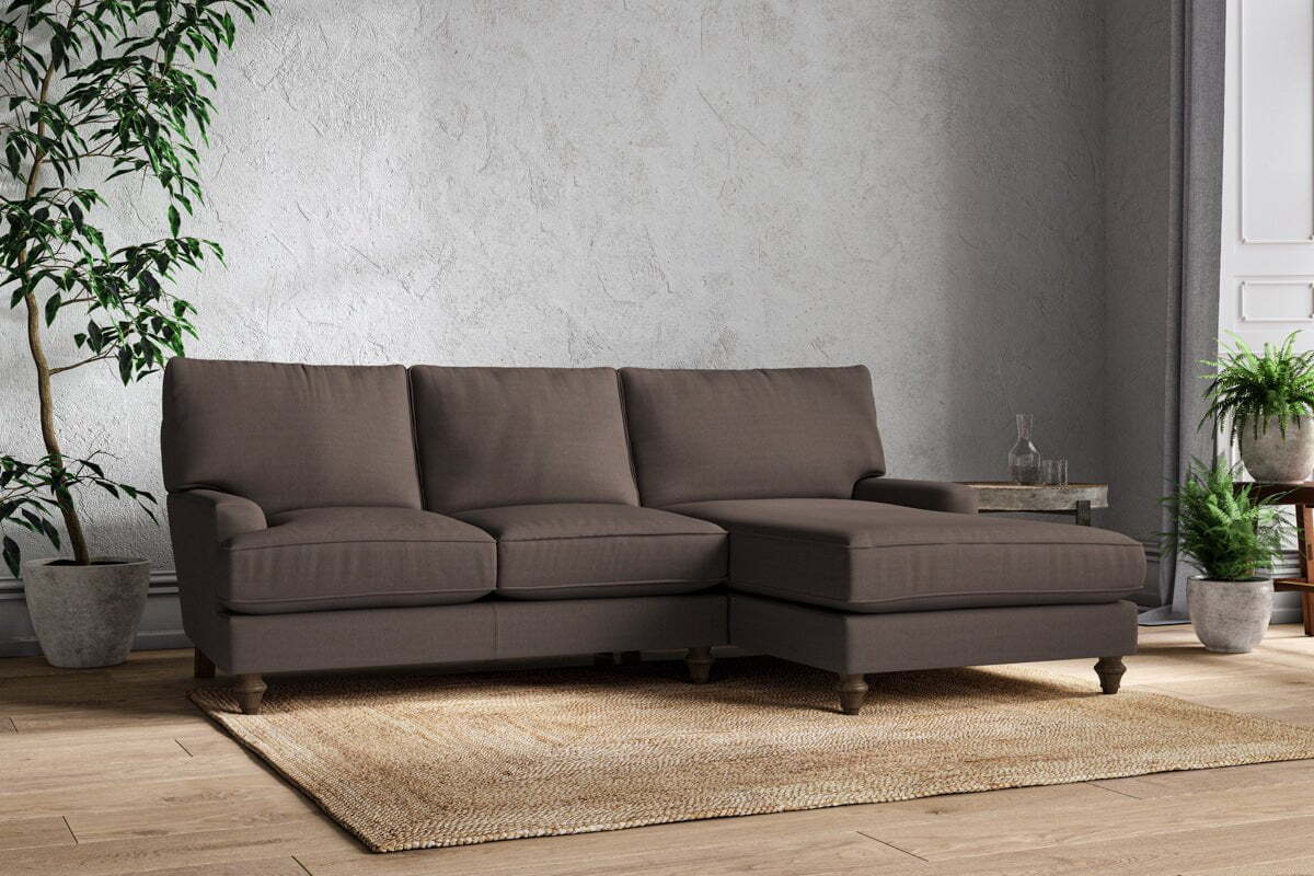 Marri Large Right Hand Chaise Sofa - Recycled Cotton Mocha