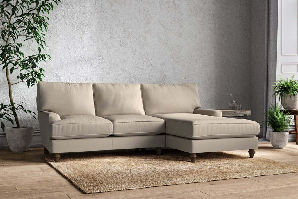 Marri Large Right Hand Chaise Sofa - Recycled Cotton Stone