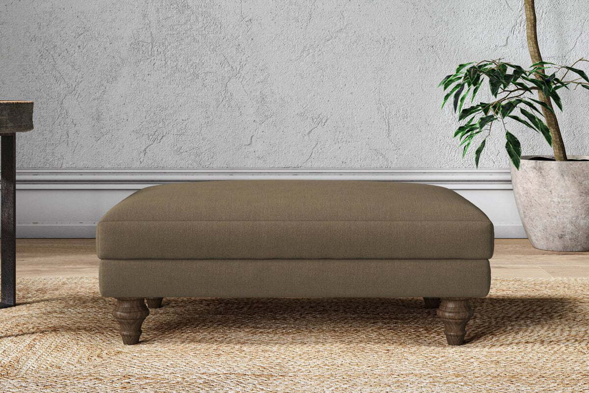 Marri Medium Footstool - Brera Linen Chestnut