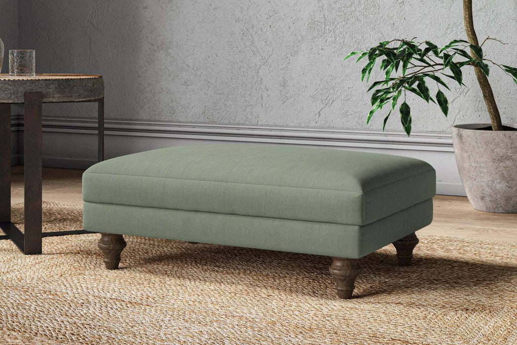Marri Medium Footstool - Brera Linen Jade