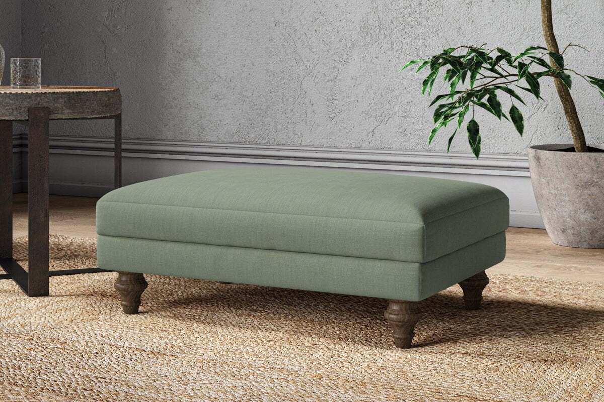 Marri Medium Footstool - Brera Linen Jade