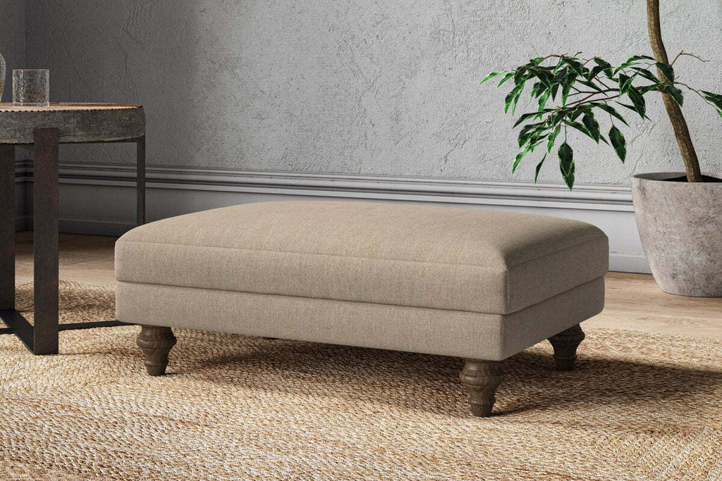 Marri Medium Footstool - Brera Linen Pebble