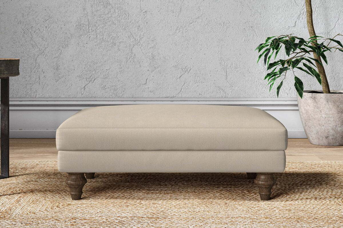 Marri Medium Footstool - Recycled Cotton Stone