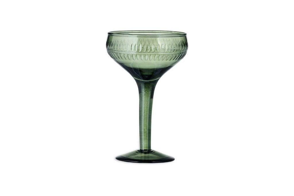 Mila Champagne Glass - Dark Emerald - (Set of 4)