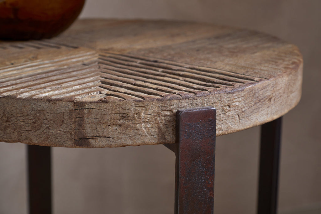 Chakala Reclaimed Wood Side Table - Reclaimed Wood & Iron