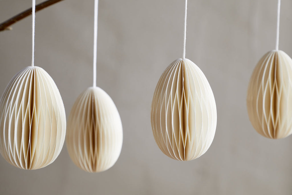 Piani Hanging Paper Decoration - Cream - (Set of 4)