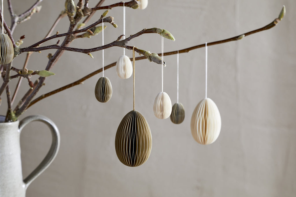 Piani Hanging Paper Decoration - Cream - (Set of 4)