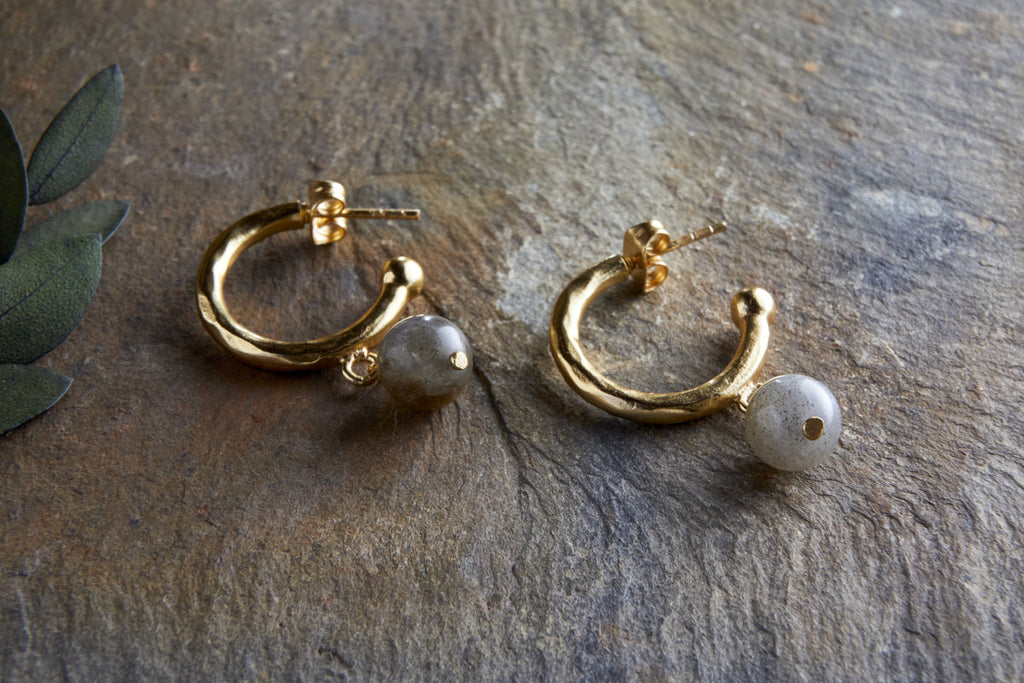 Marai Labradorite Earrings - Labradorite & Gold