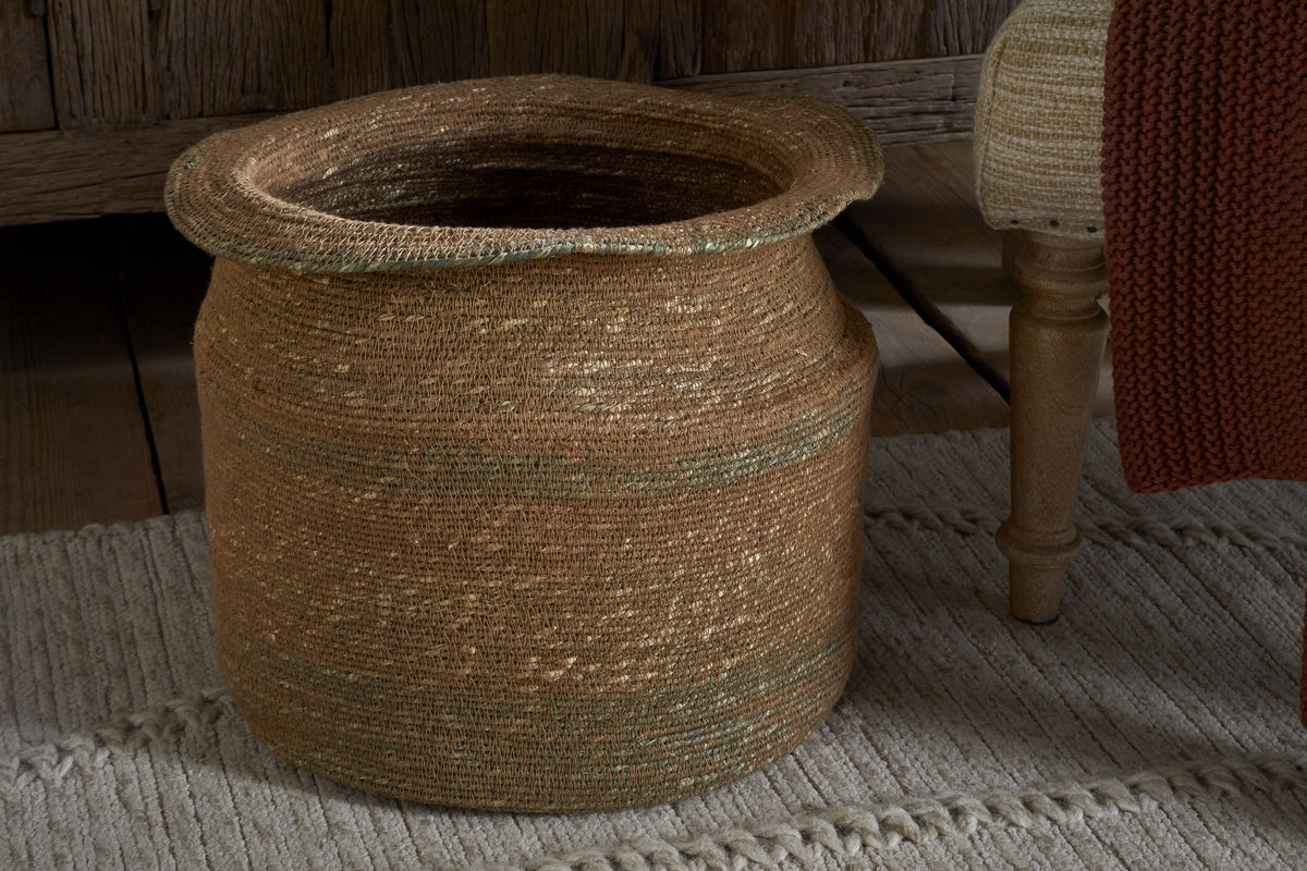 Rana Tall Basket - Natural & Moss