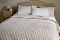 Peplu Cotton & Linen Screen Print Bed Quilt - Rust