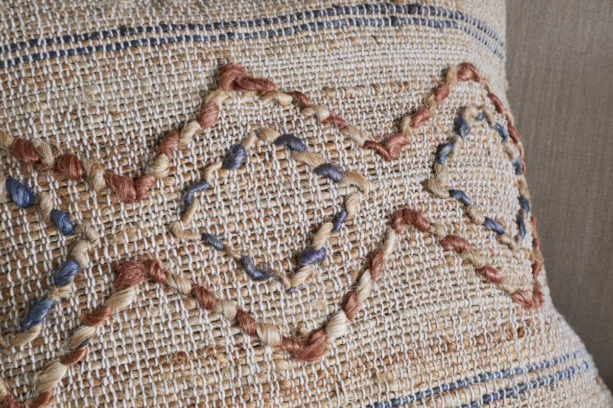 Nila Esha Cushion Cover - Rust & Indigo