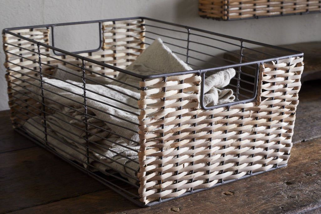 Montali Iron & Rattan Storage Baskets - Natural - (Set of 2)