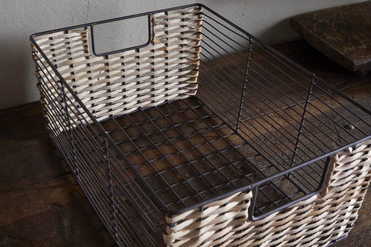 Montali Iron & Rattan Storage Baskets - Natural - (Set of 2)
