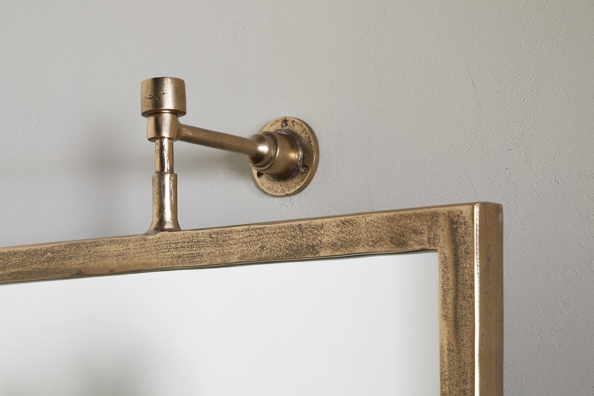 Visala Square Swivel Wall Mirror - Antique Brass - Square
