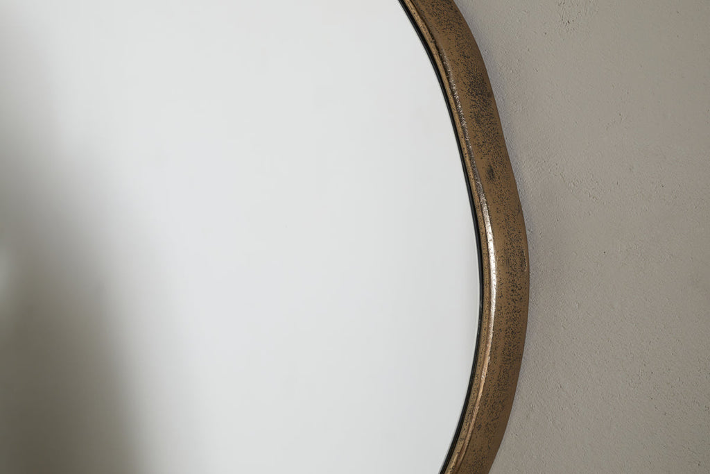Mchanga Organic Shape Mirror - Antique Brass