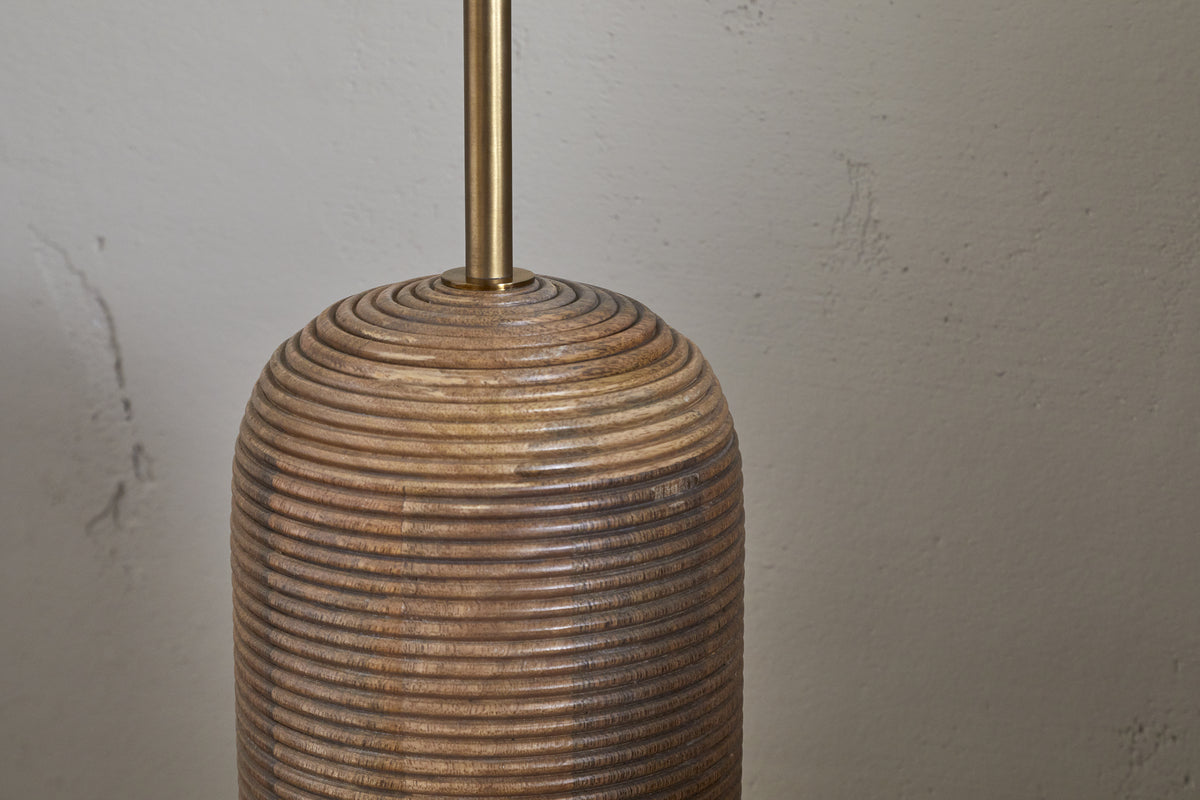 Agua Grooved Floor Lamp Base - Natural