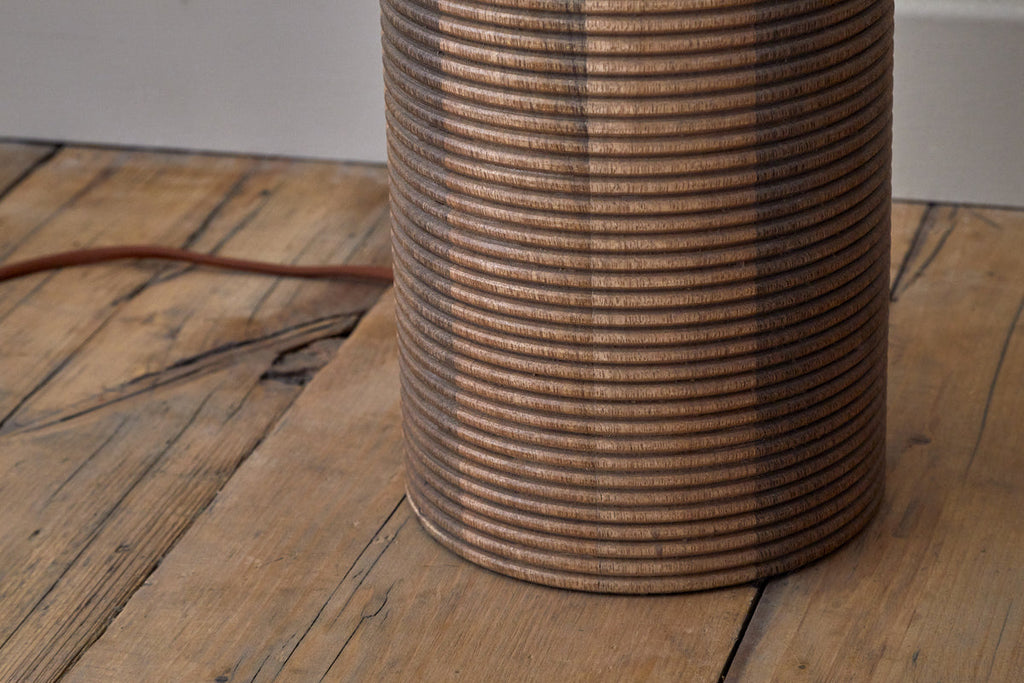 Agua Grooved Floor Lamp Base - Natural