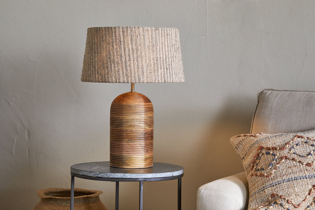 Agua Grooved Table Lamp Base - Natural