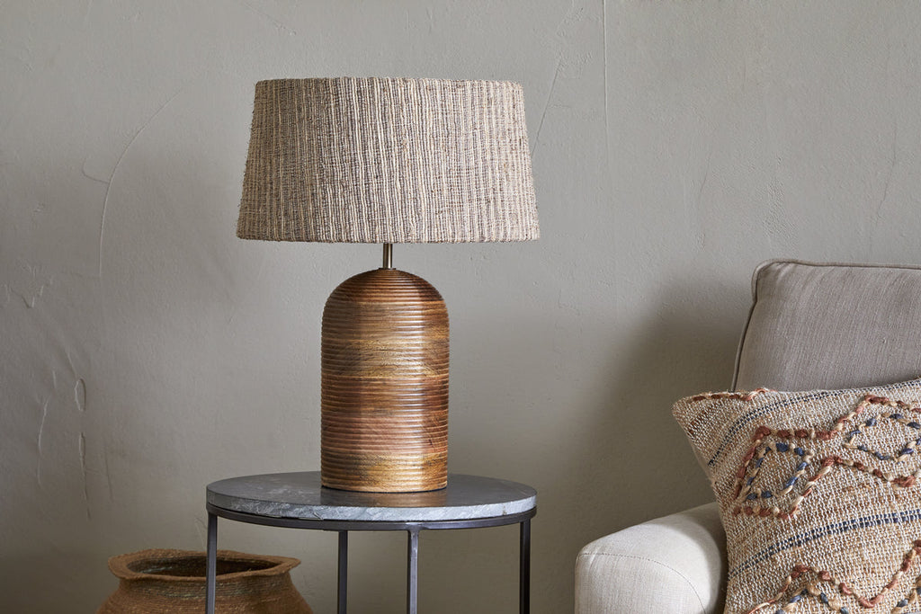 Agua Grooved Table Lamp Base - Natural