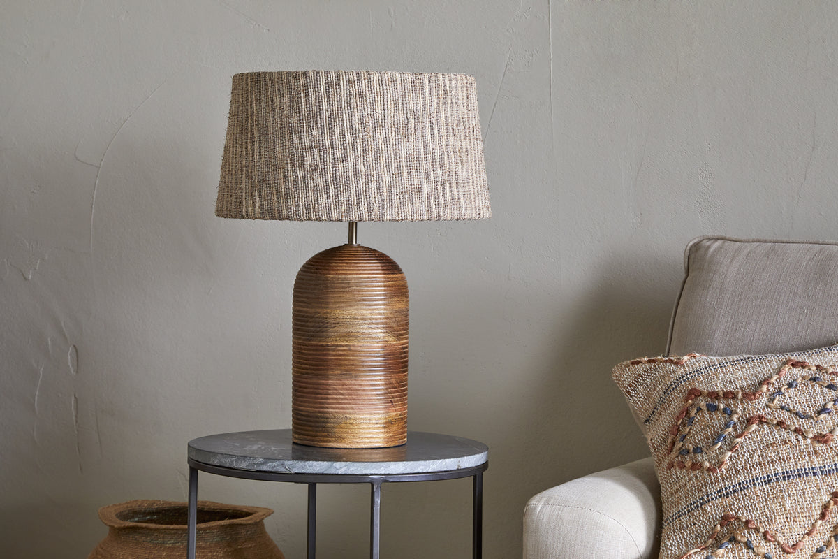 Agua Grooved Table Lamp Base - Natural