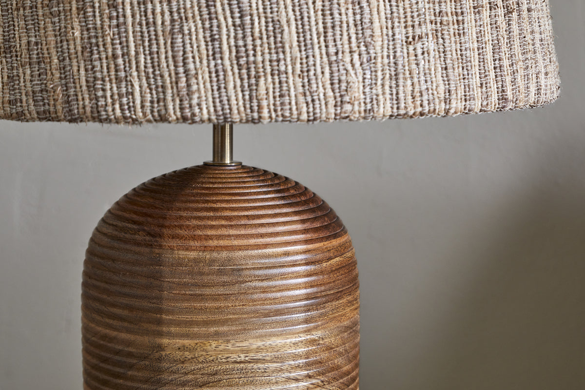 Agua Grooved Table Lamp Base - Natural