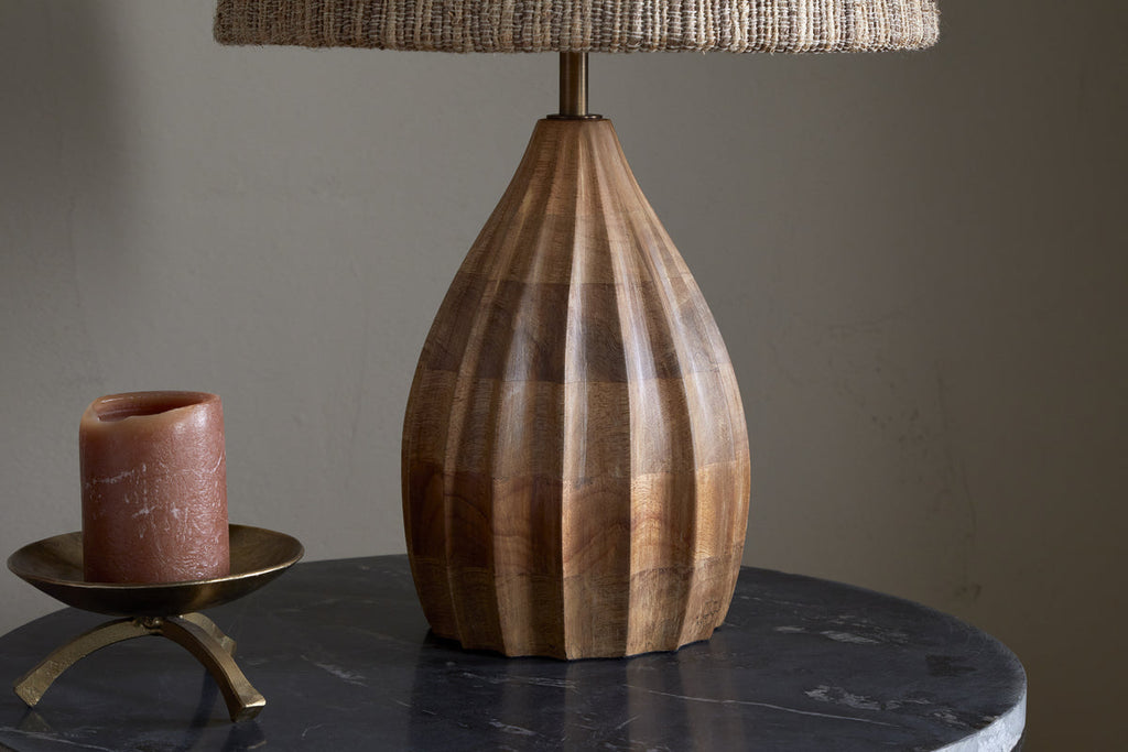 Awaa Mango Wood Bedside Table Lamp Base - Natural