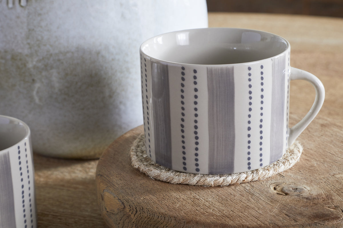 Patthar Mug - Cream & Grey - Large (Set of 2)