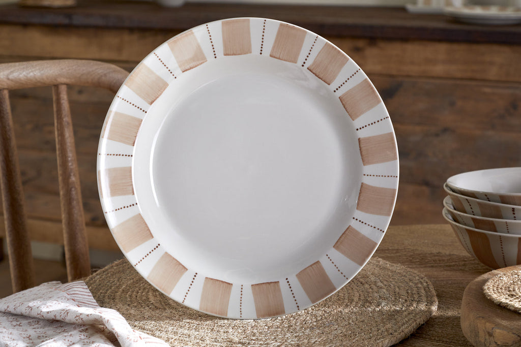 Patthar Dinnerware Set - Cream & Clay - (Set of 12)