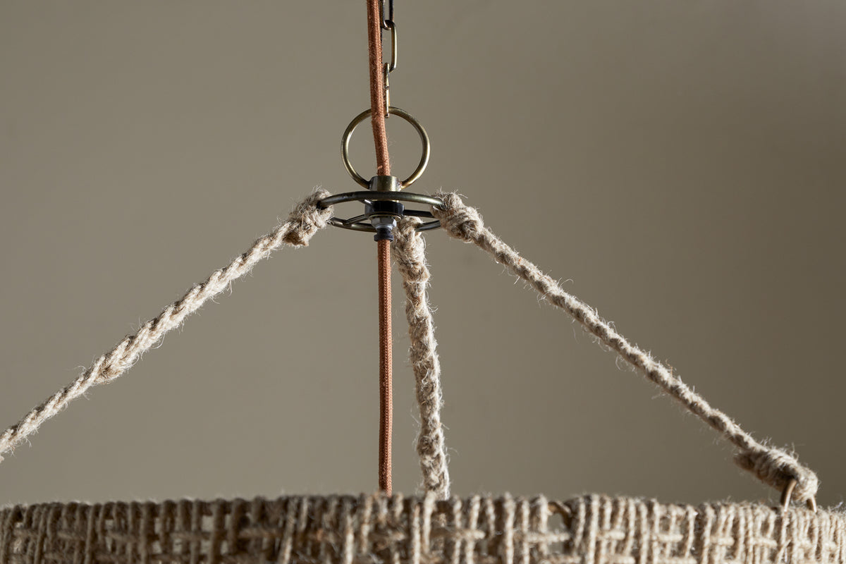 Thimba Woven Jute Chandelier - Natural