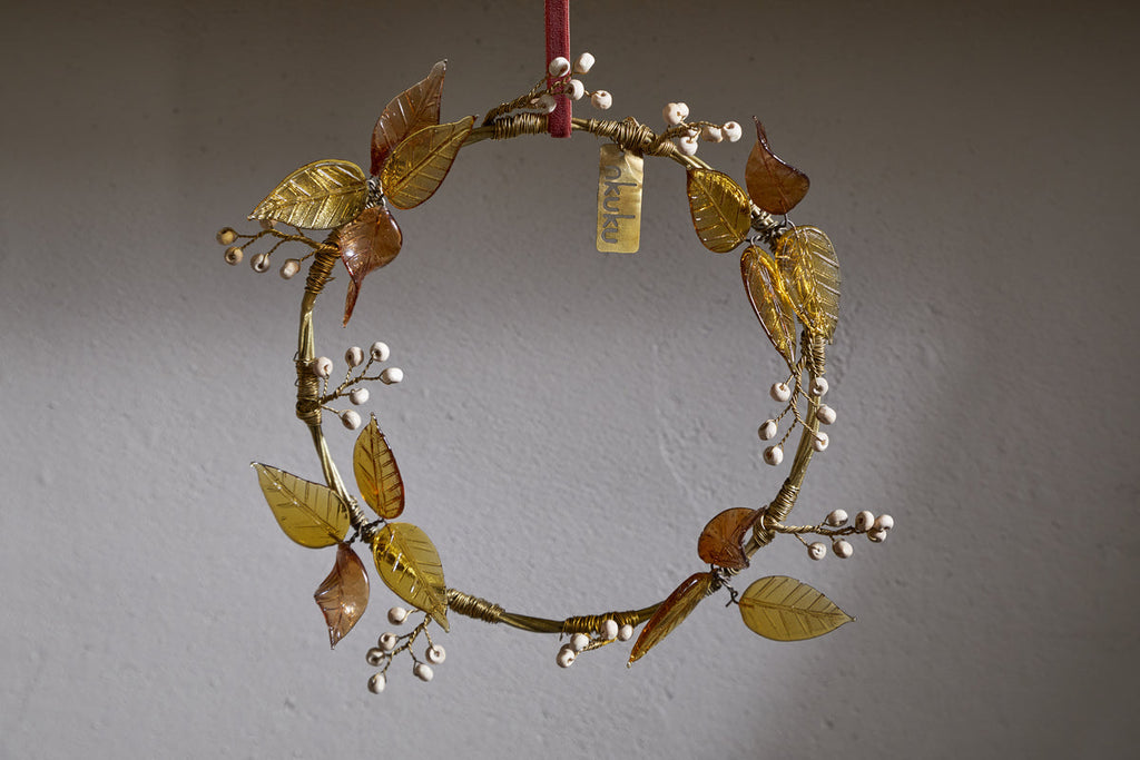 Parili Glass Wreath - Small - Ochre - Small