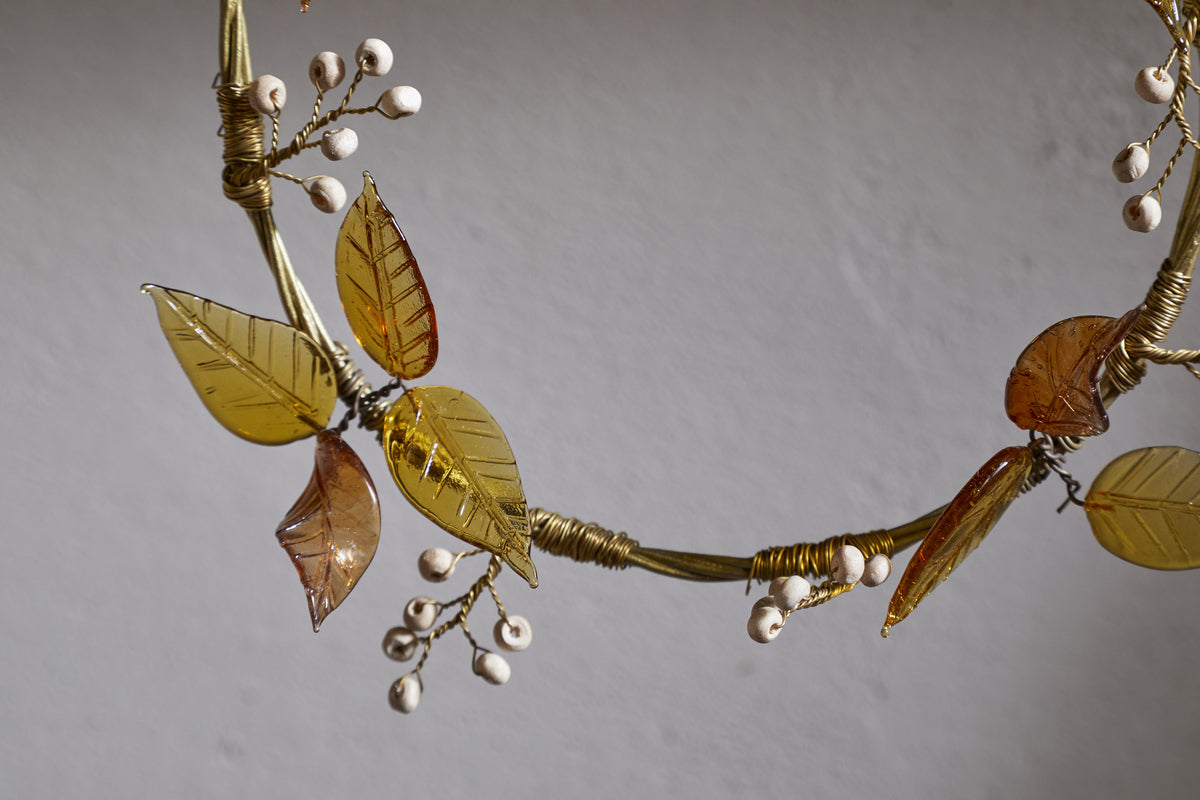 Parili Glass Wreath - Small - Ochre - Small