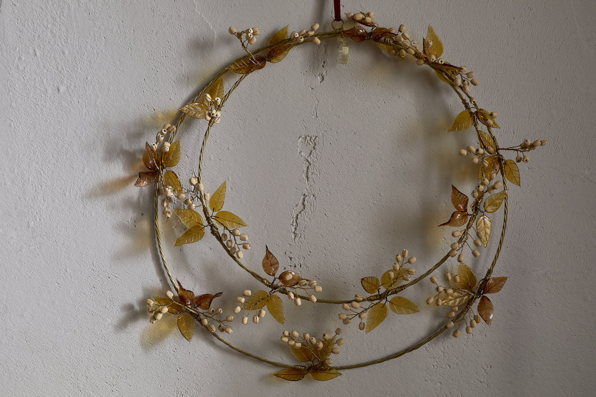 Parili Glass Wreath - Large - Ochre - Large