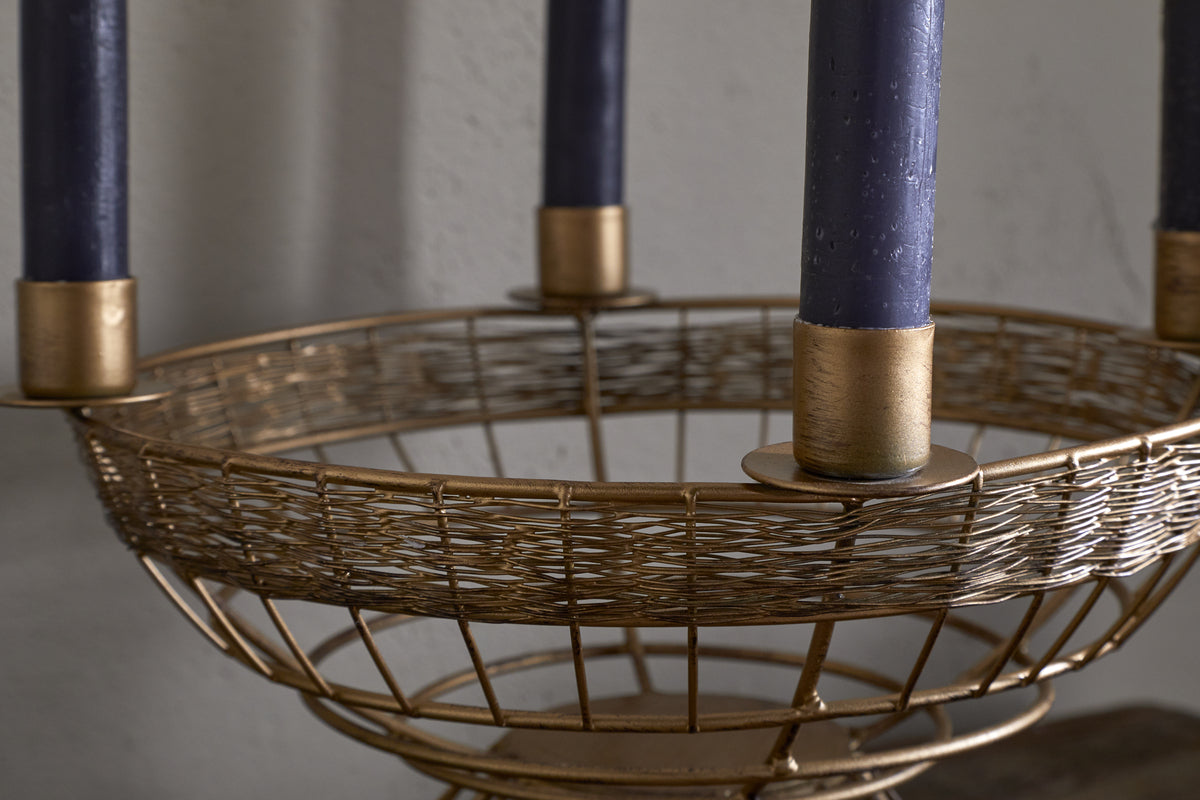 Sangala Candle Holder - Antique Brass