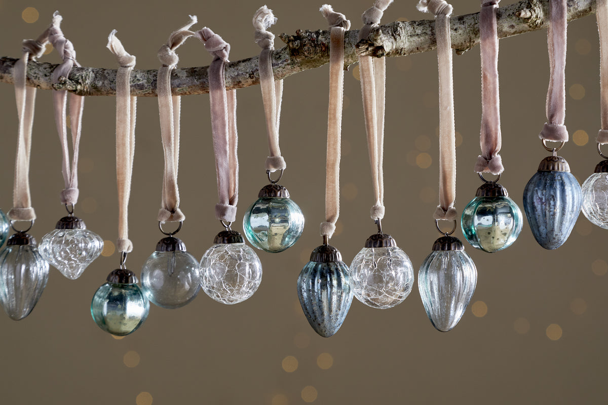 Adisa Bauble Jar - Antique Teal & Clear - (Set of 16)