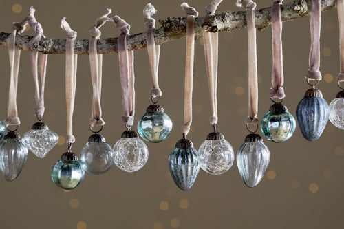 Adisa Bauble Jar - Antique Teal & Clear - (Set of 16)