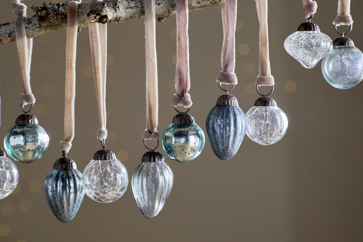 Adisa Bauble Jar - Antique Teal & Clear - (Set of 16)