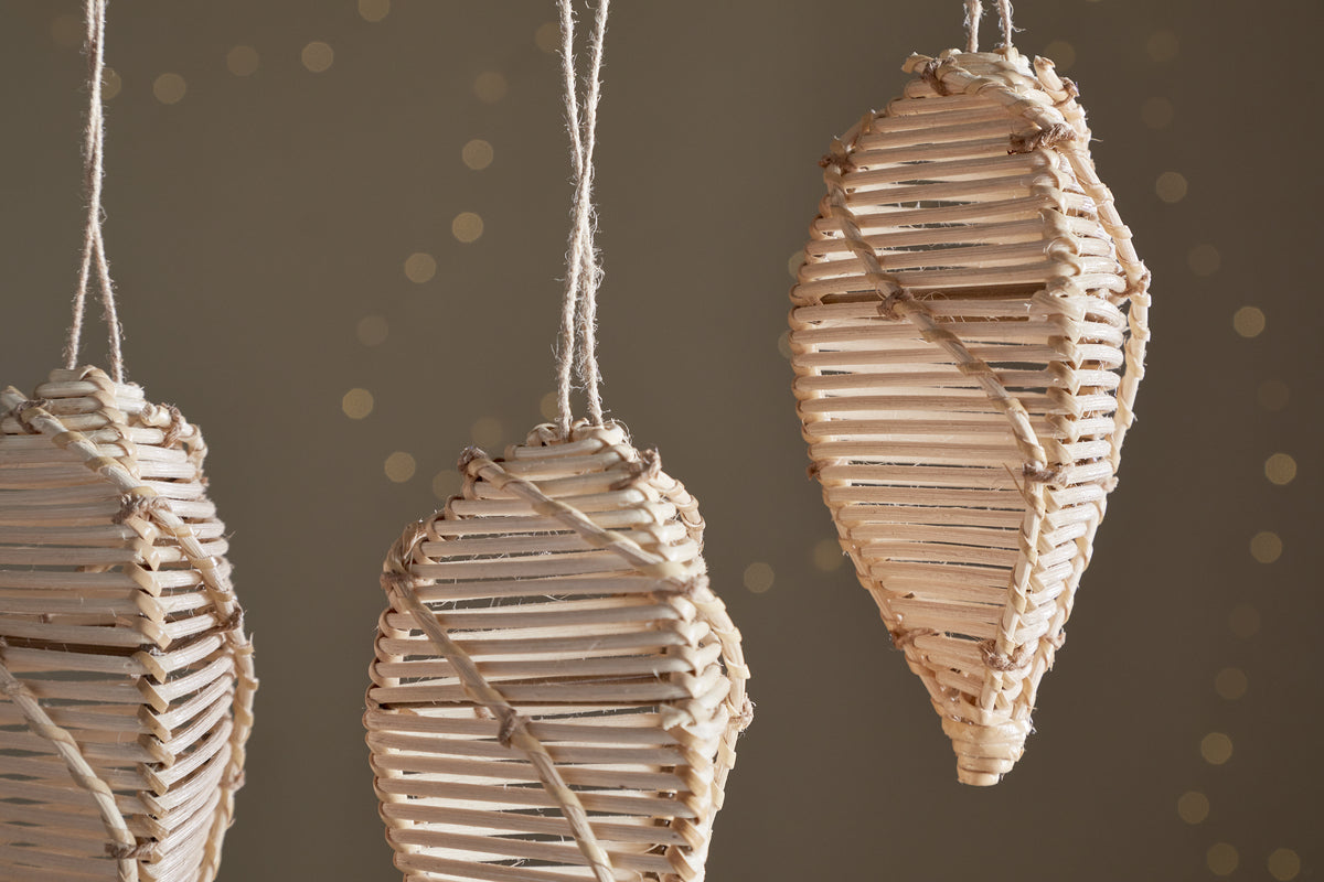 Sempala Wicker Baubles - Natural - (Set of 3)