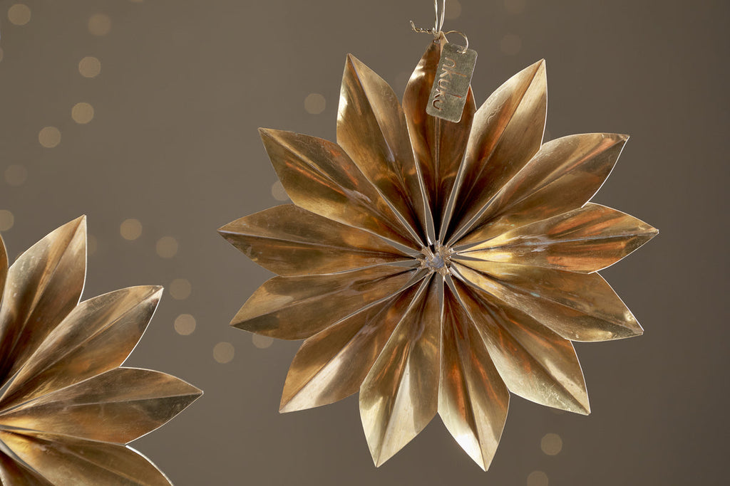 Amata Brass Star Baubles - Antique Brass - (Set of 2)