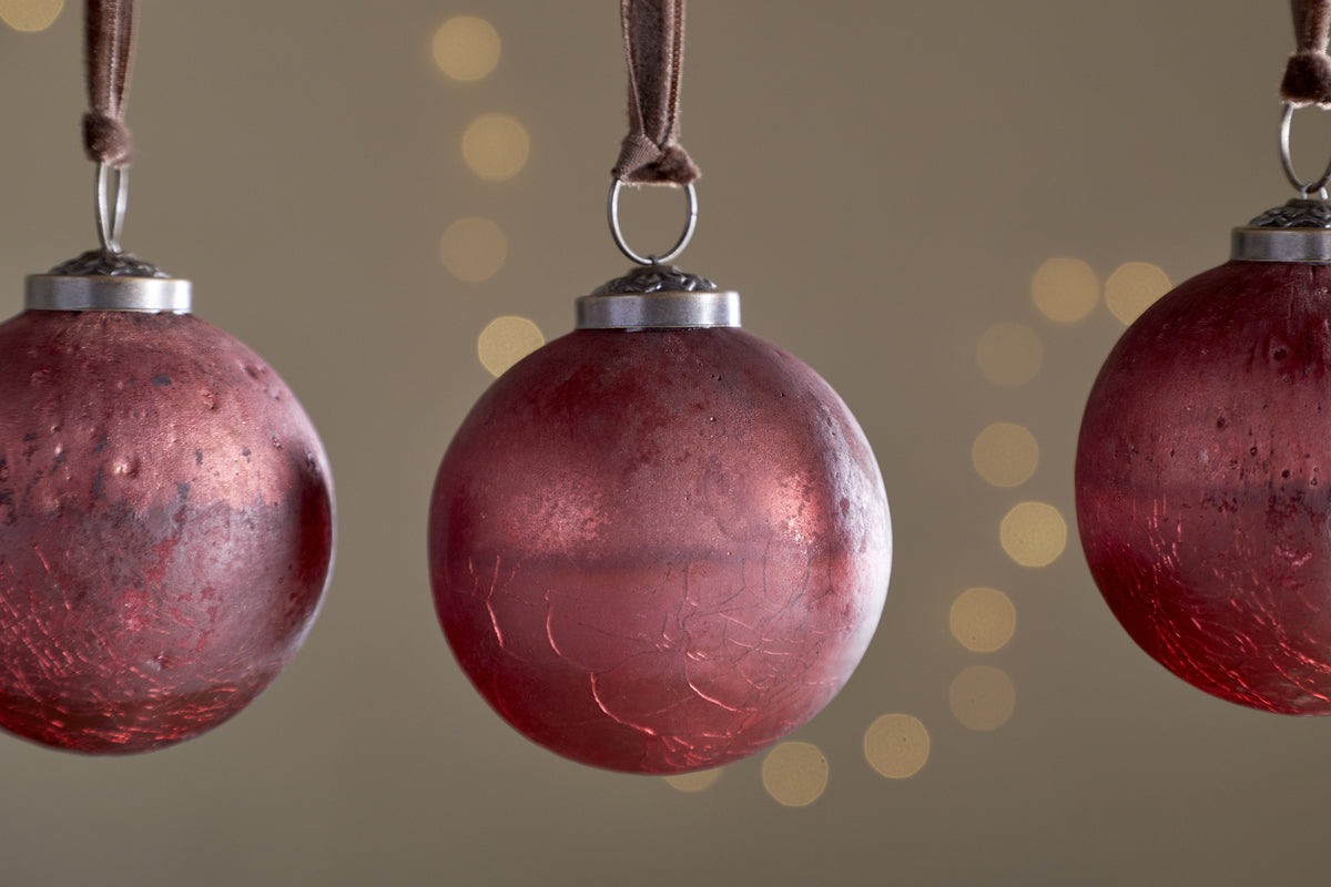 Pannee Round Baubles - Merlot - (Set of 4)