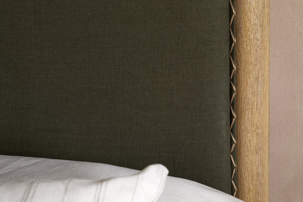 Sri Mango Wood Bed - Moss