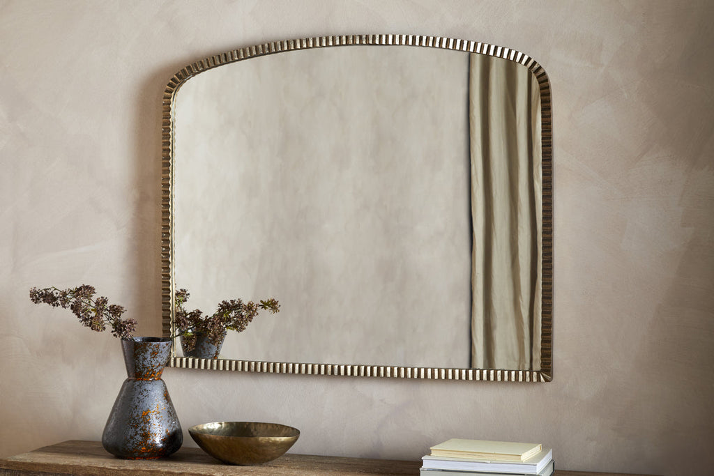 Juhli Arched Mirror - Aged Antique Brass - Large