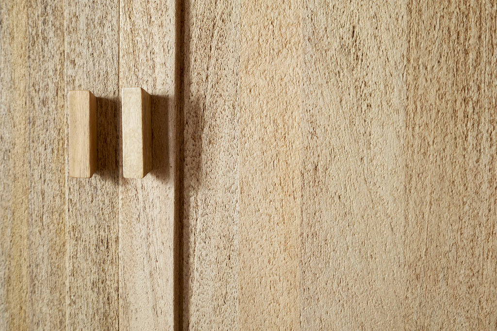Sri Mango Wood Wardrobe - Natural